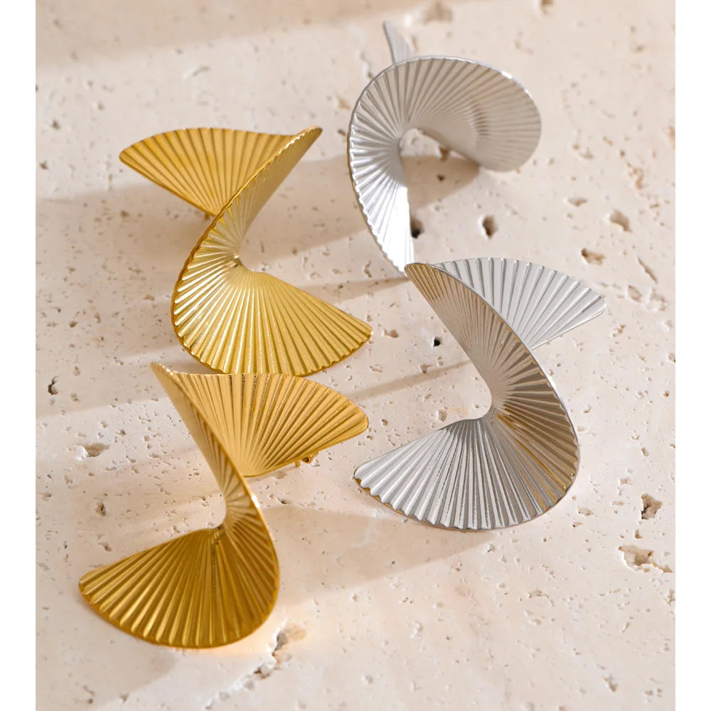 Orecchini Ventaglio Geometrico Oro