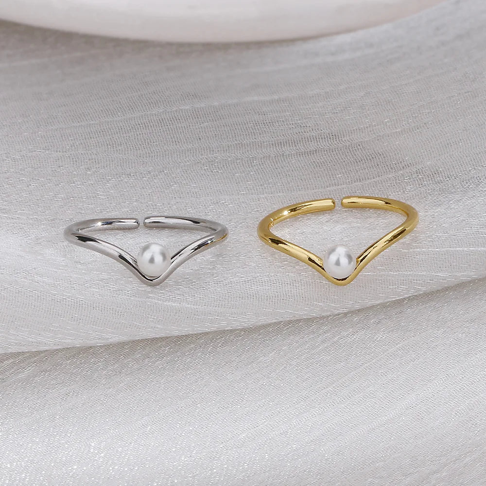 V di Perla – Anello regolabile in argento 925