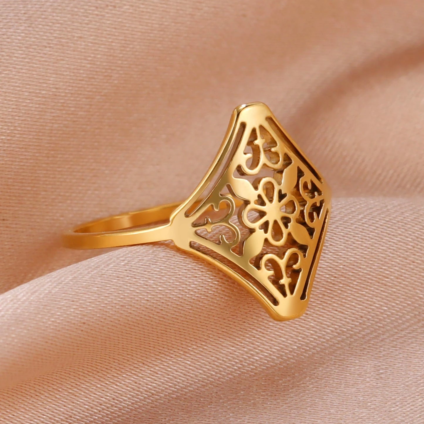 Anello filigrana estetico donna – Acciaio inossidabile oro o acciaio
