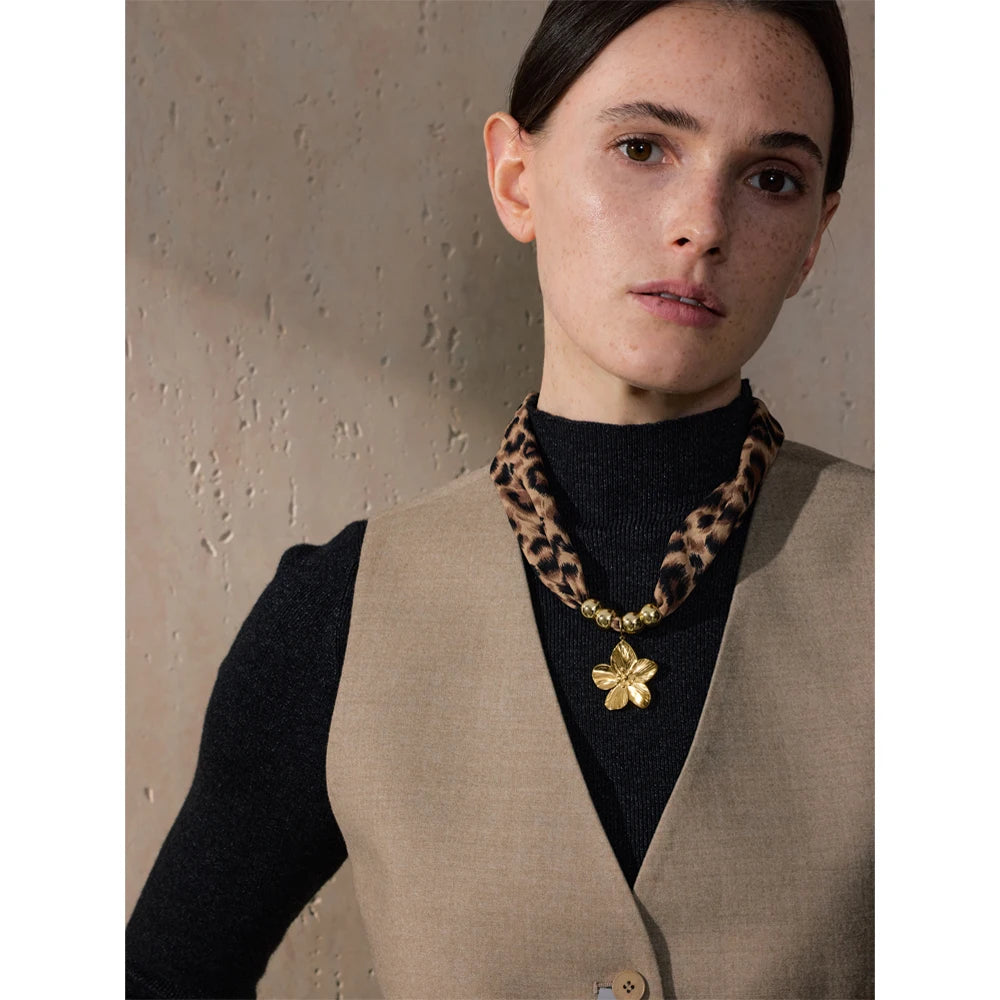 Collana Leopardo con Ciondolo – Sole o Fiore | Stile Boho Chic