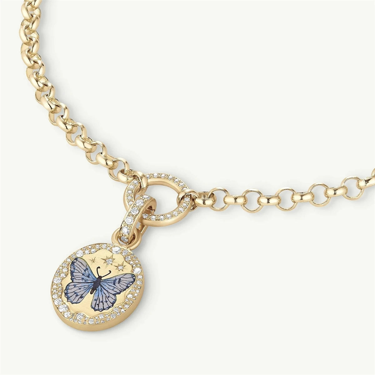 Collana Ovale Dorata Smaltata – Simboli di Vita