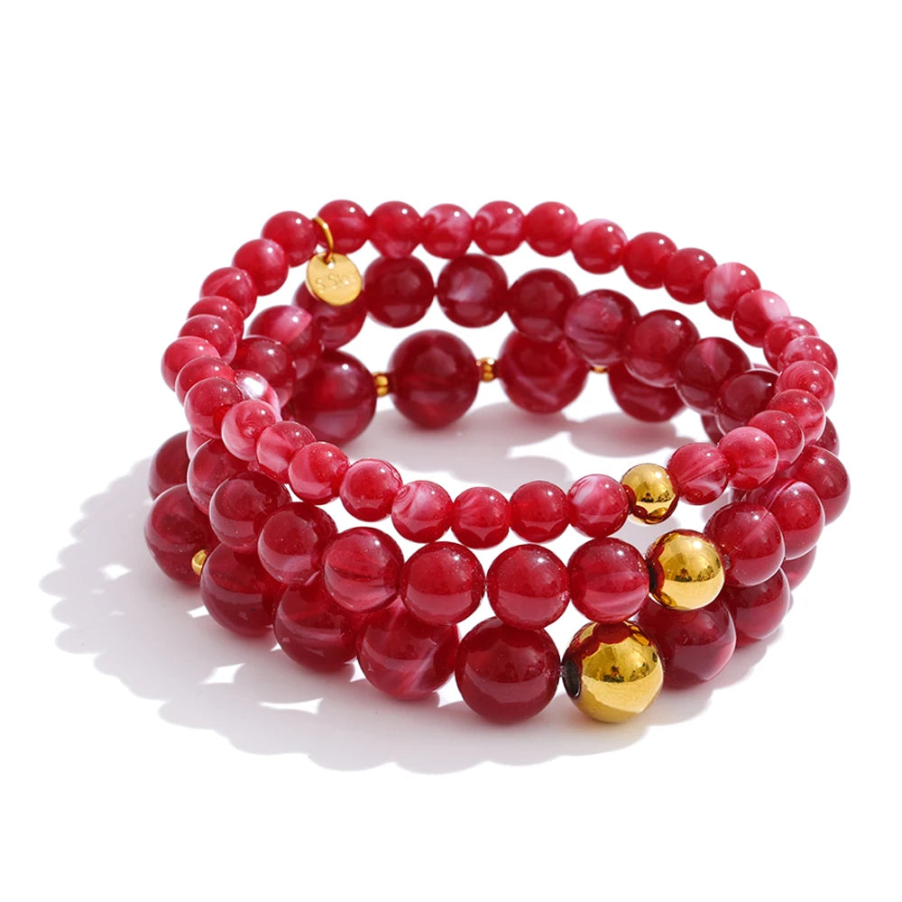 Set “Soft Glow” – Bracciali a Sfere in Resina