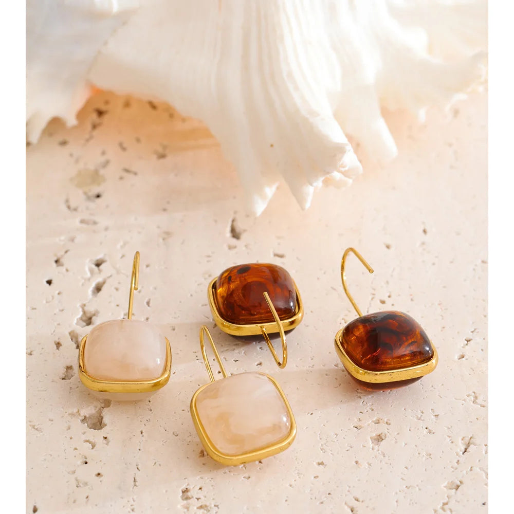 Orecchini “Soft Amber” – Eleganza Lunare