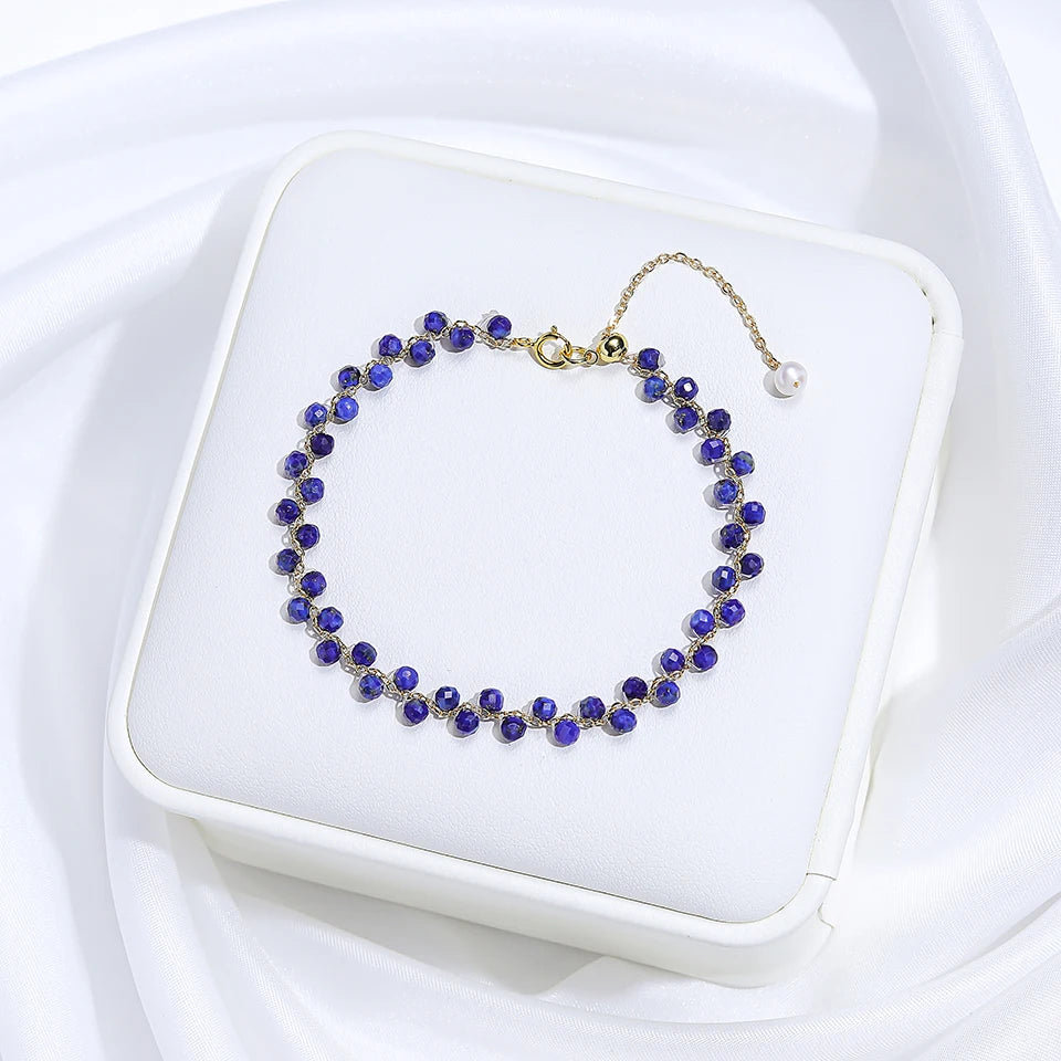 Bracciale con tormalina in pietra naturale in diversi colori