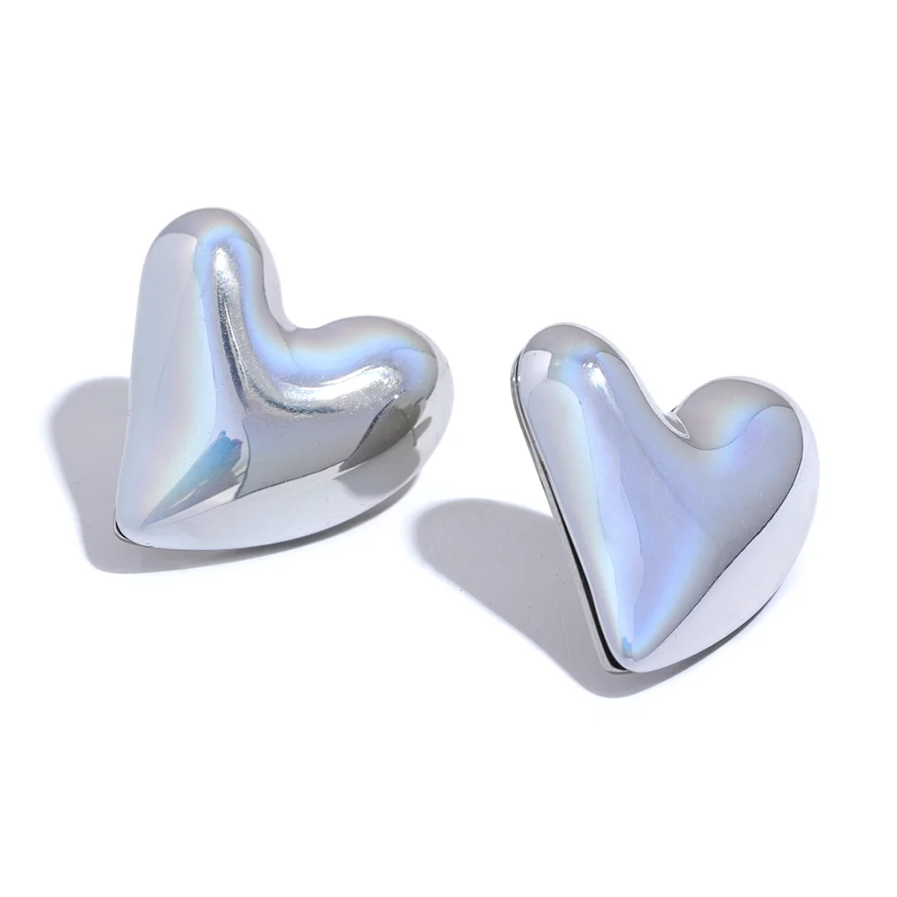 Orecchini a Cuore Lucidi in Acciaio Inossidabile