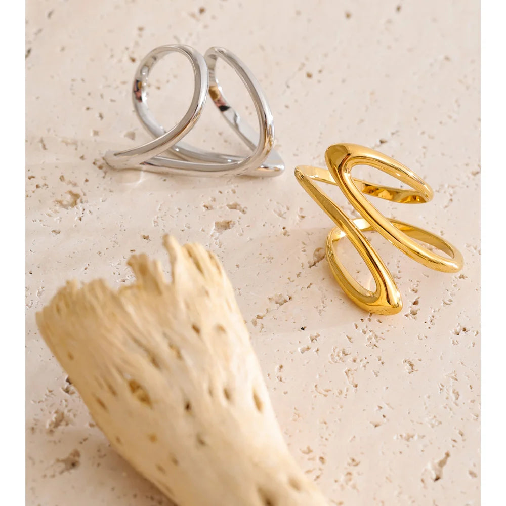 Anello “Aura Line” – Forme Fluide