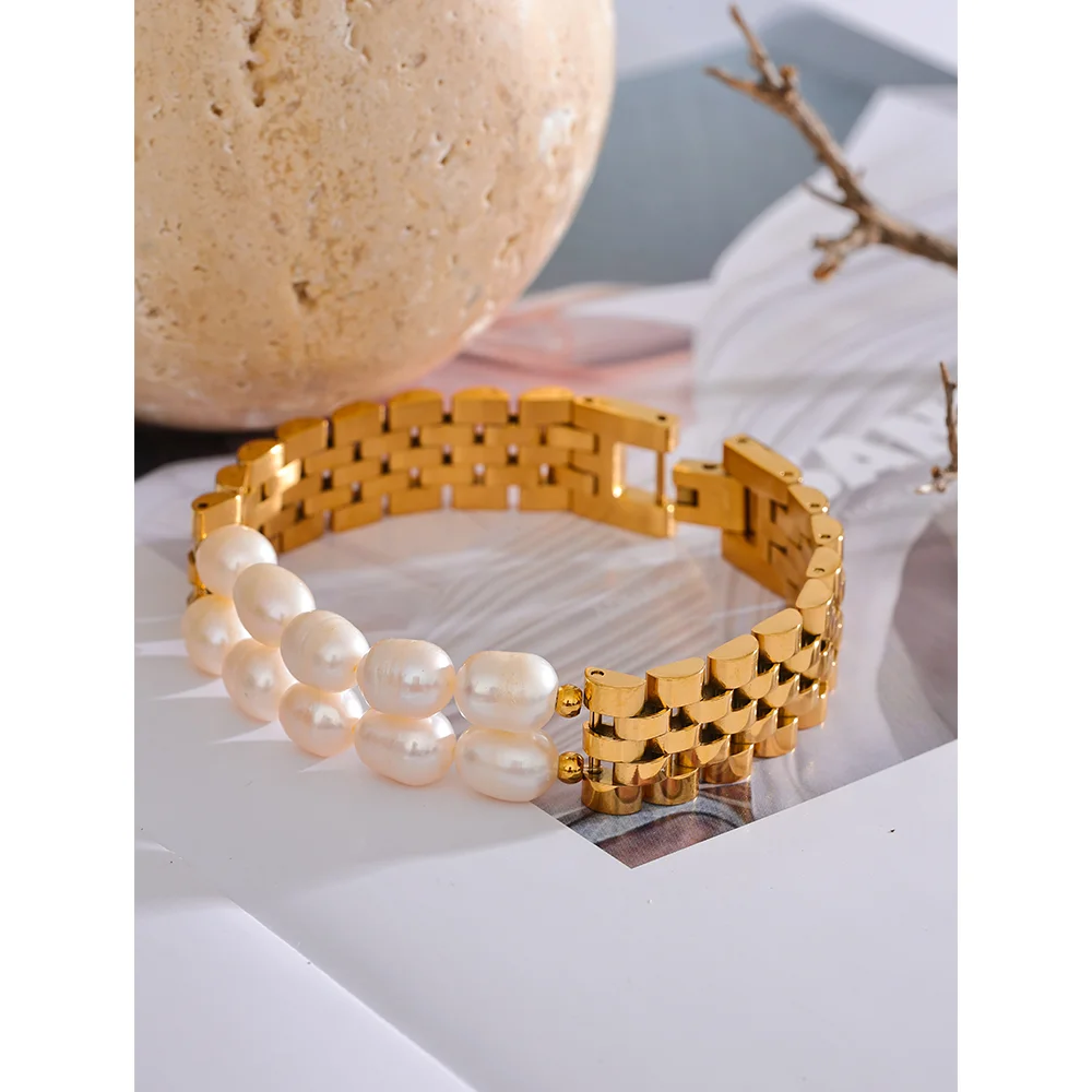 Bracciale Golden Pearl – Lusso Naturale