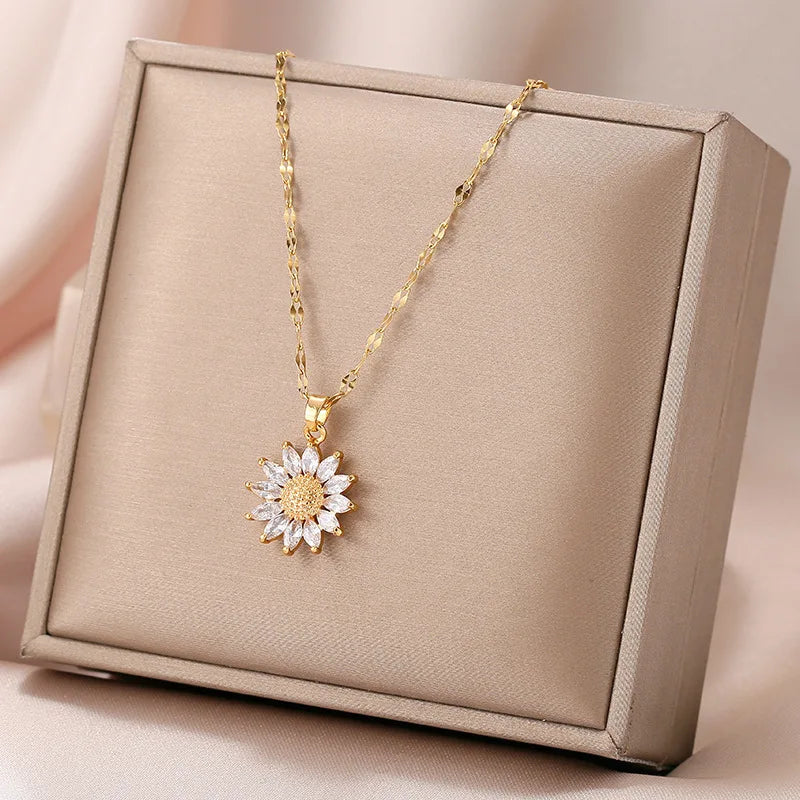 Collana Girasole – Gioia e Luce in Acciaio Inossidabile