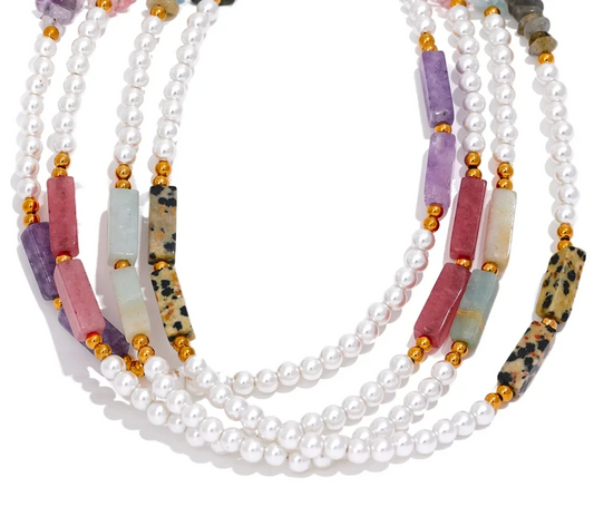 Collana “Pearl Harmony” – Perle & Pietra Naturale