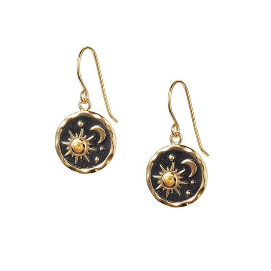 Orecchini pendenti retrò Sole & Luna – Gioielli moda femminili dal fascino simbolico