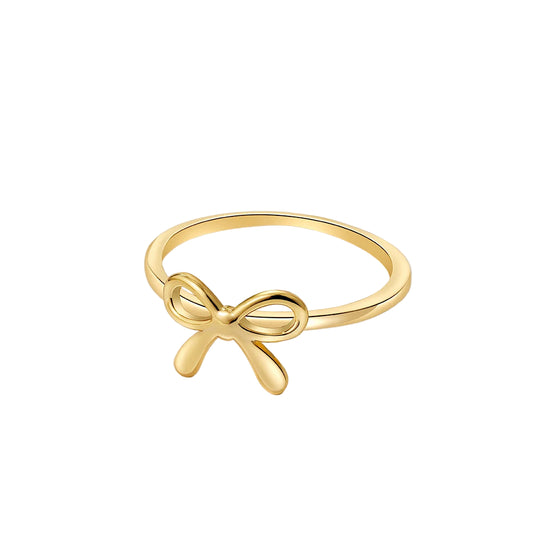 Golden Bow – Anello minimal con fiocco dorato