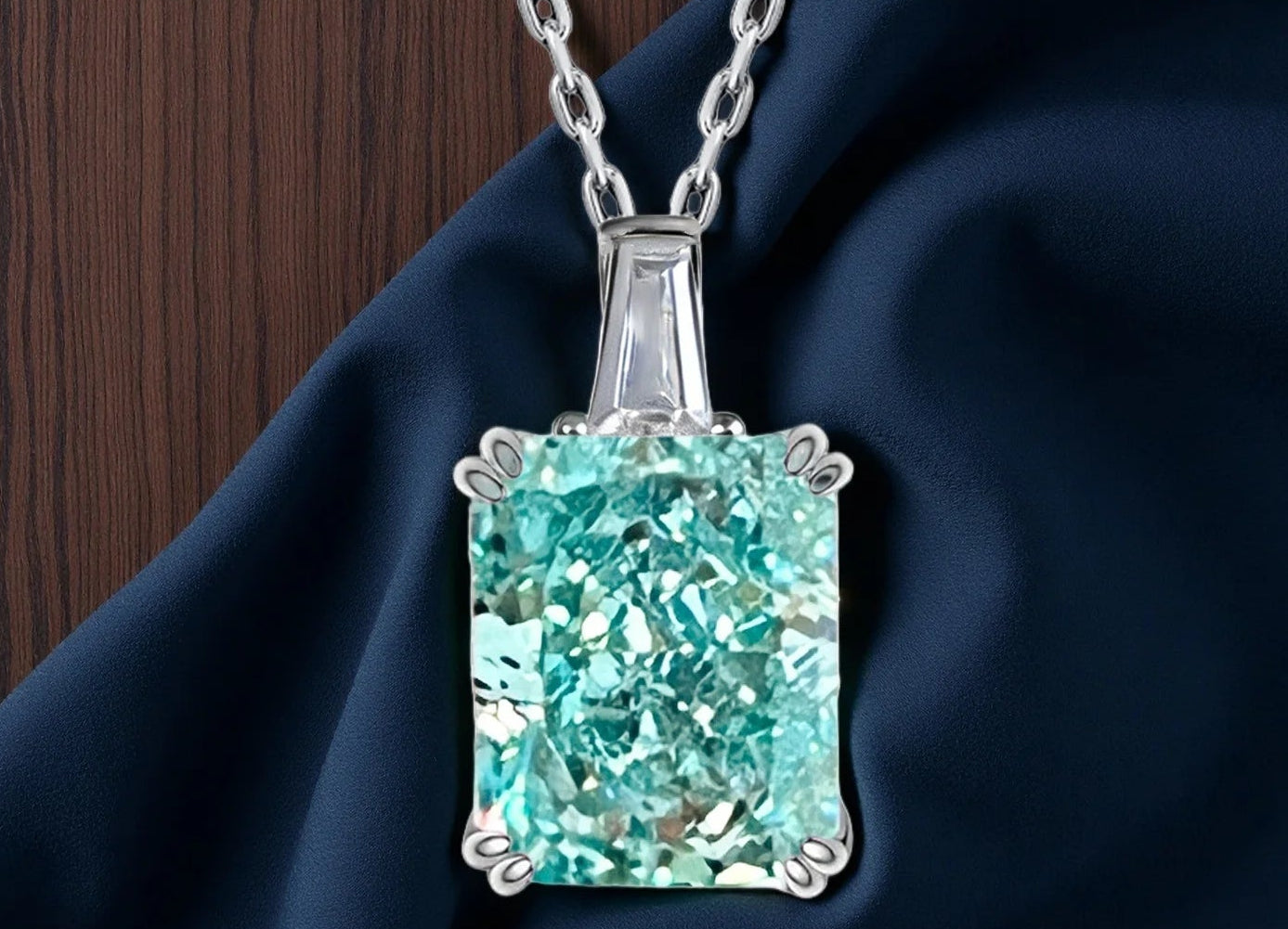 Collana “Blue Radiance” – Taglio Ghiaccio