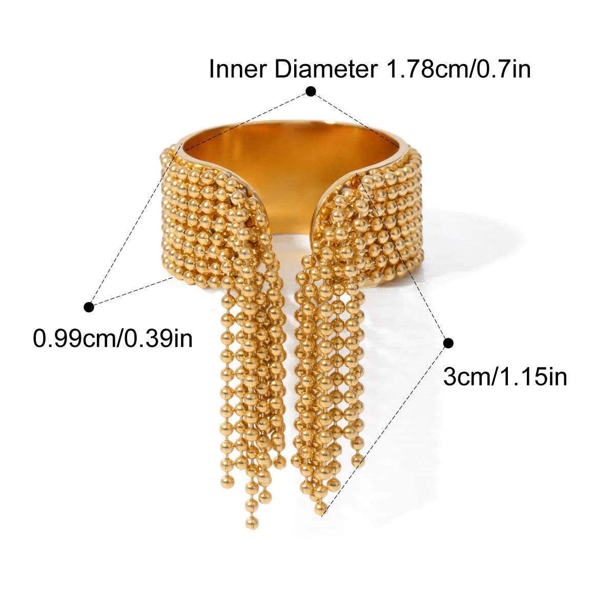 Bracciale con nappa e anello – Eleganza senza tempo