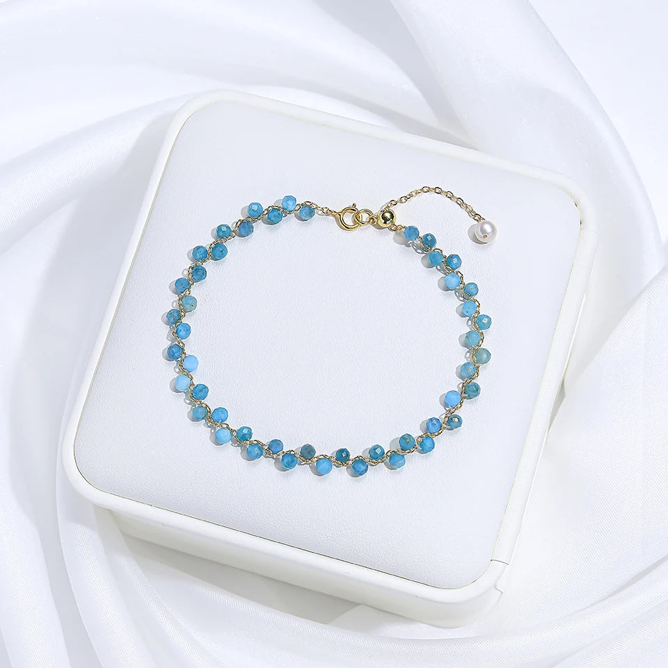 Bracciale con tormalina in pietra naturale in diversi colori