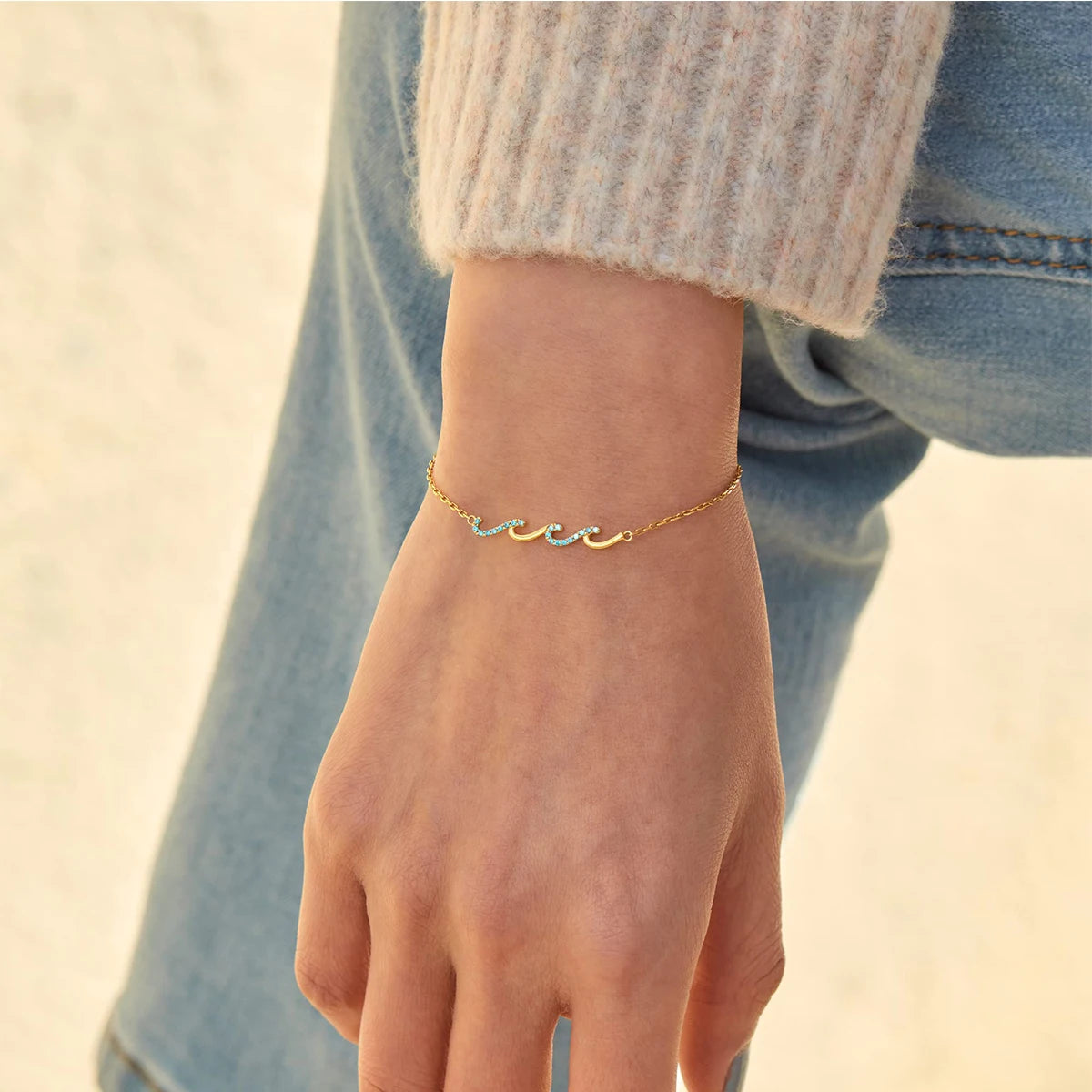Onde di Luce – Bracciale in acciaio con cristalli e zirconi