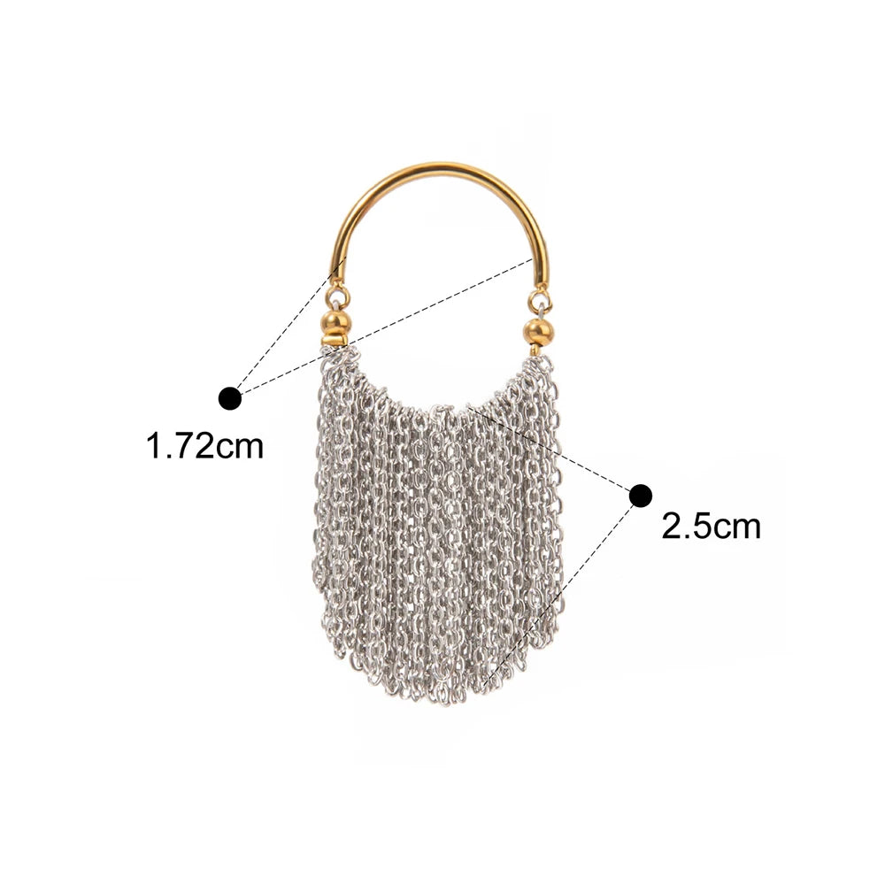 Anello Catena con Nappa in Acciaio Inossidabile