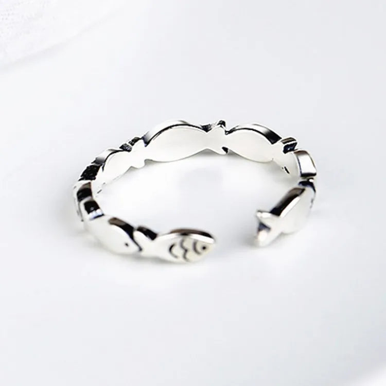 Anello Pesce d’Argento – Stile Regolabile