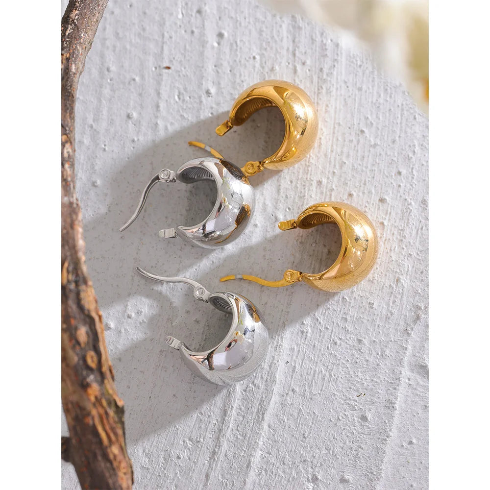 Orecchini Bold Geometrici – Acciaio Inossidabile Oro & Argento