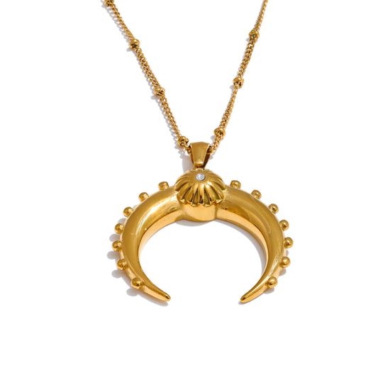 Collana Luna Dorata – Acciaio Inossidabile Placcato Oro 18K | Ciondolo a Mezzaluna Chic