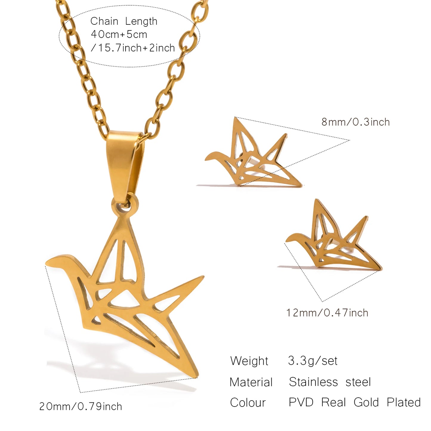 Set Collana e Orecchini Origami