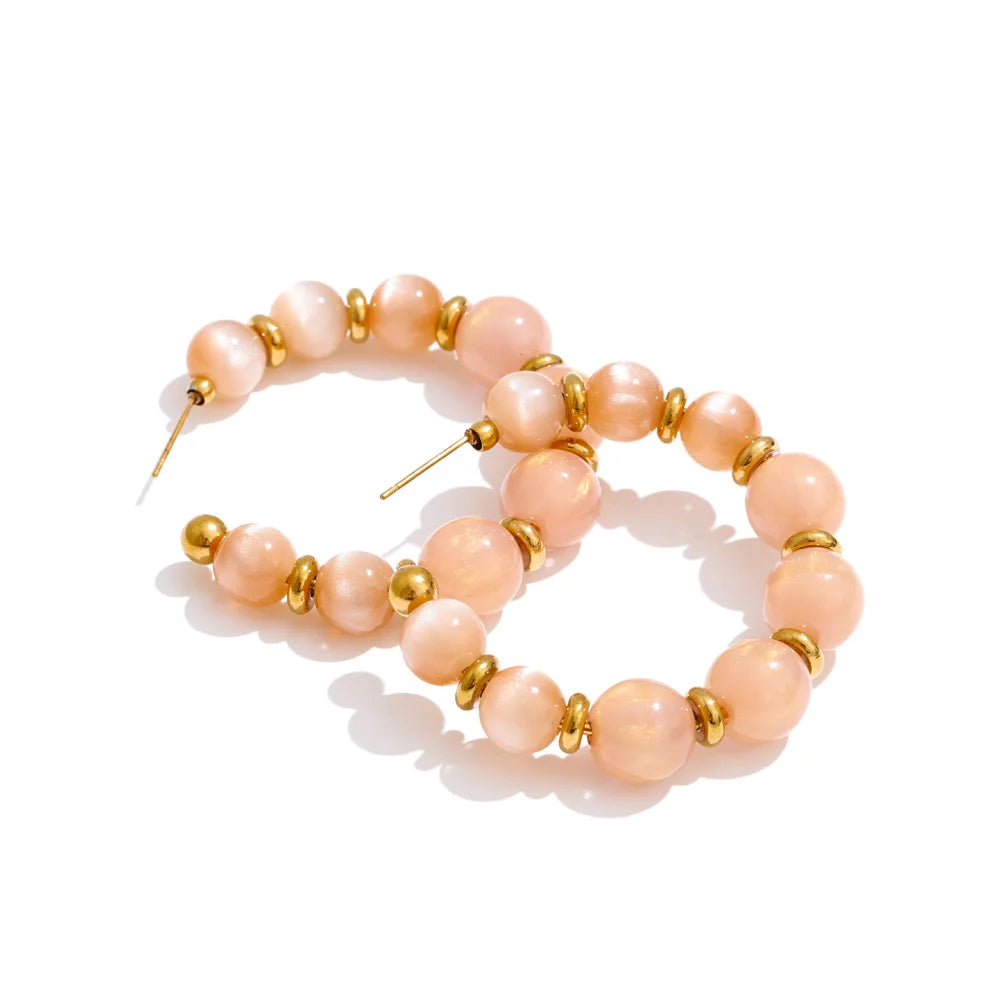 Orecchini “Color Beads” – Cerchi Artigianali in Resina