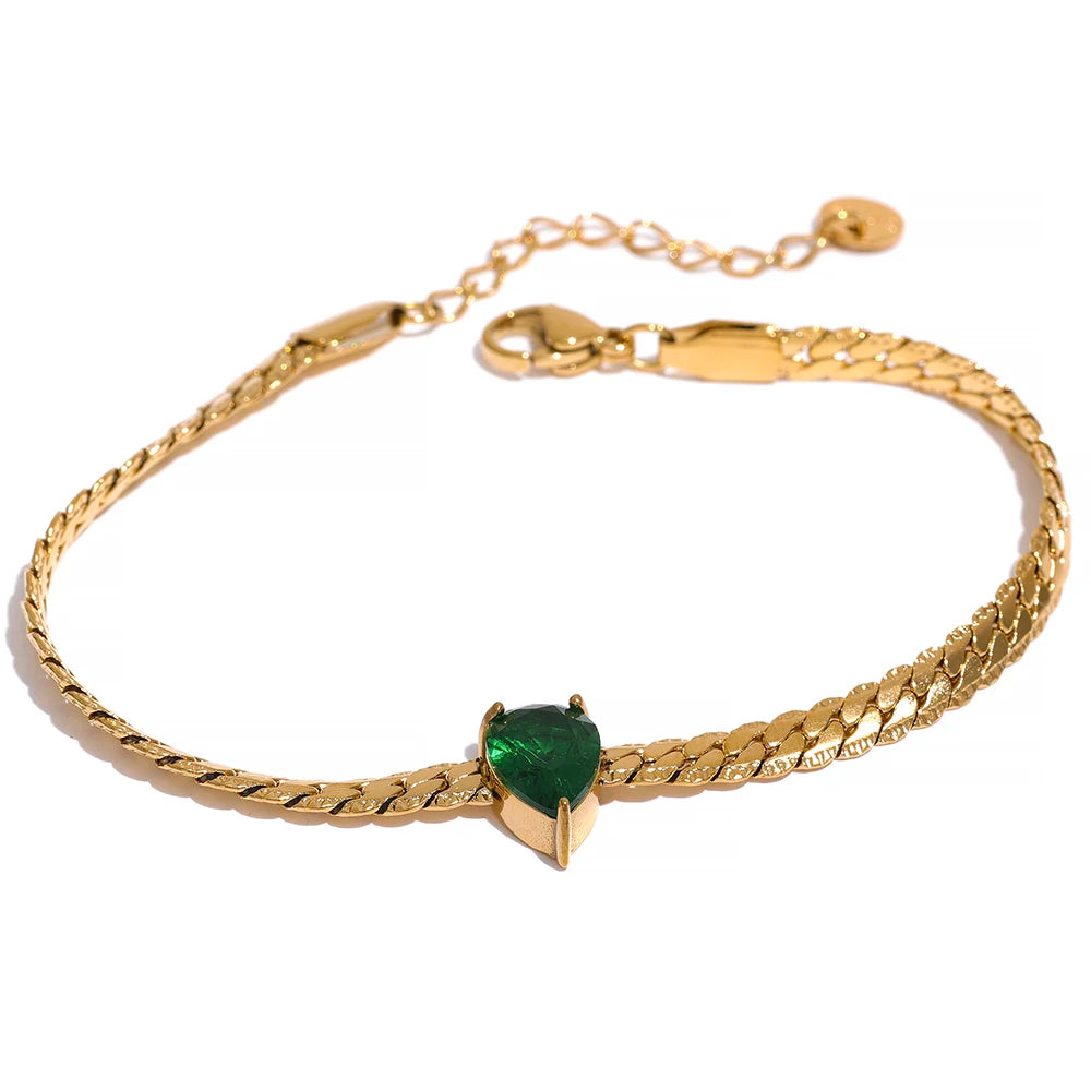 Set Eleganza Dorata – Collana e Bracciale con Zircone Luminoso