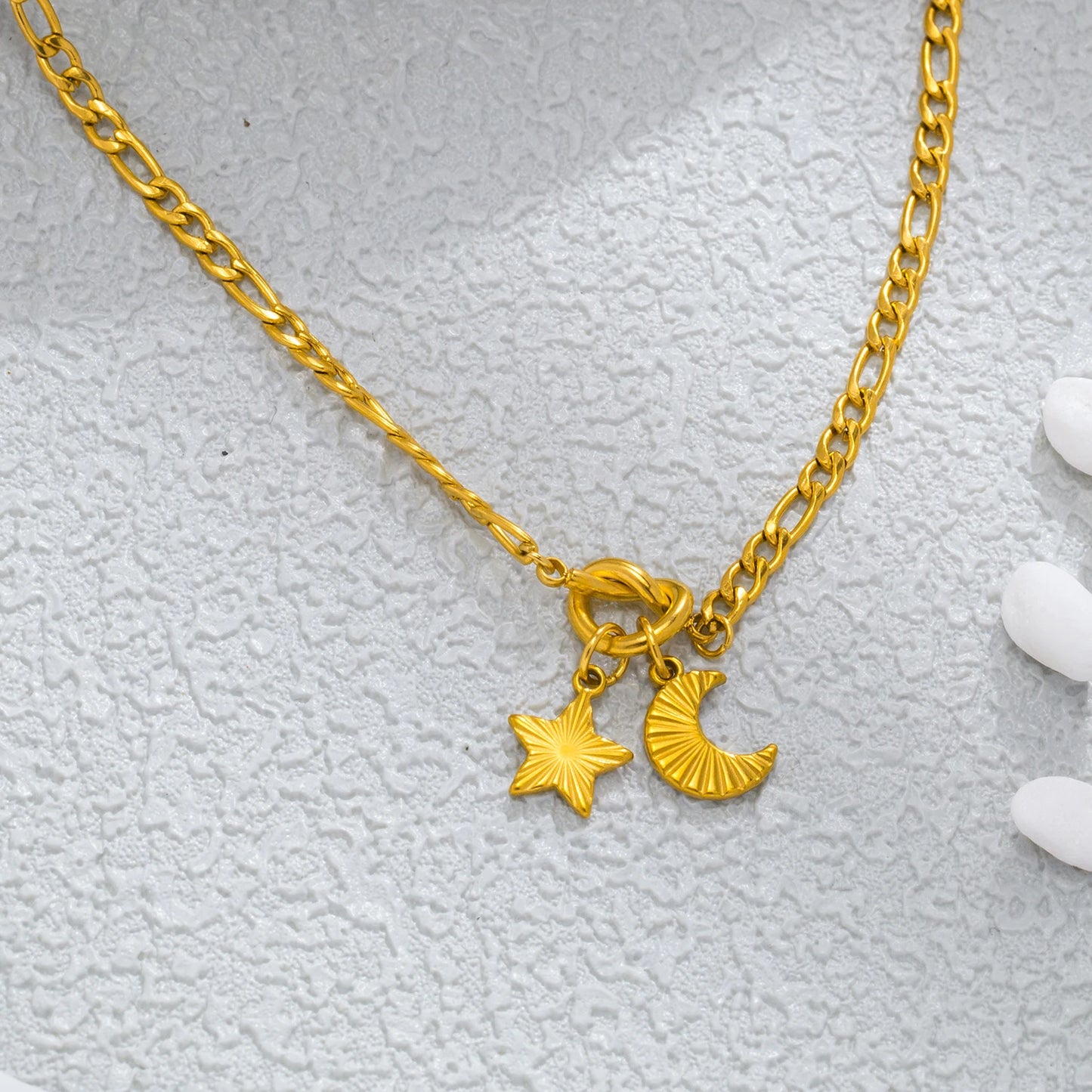 Bracciale o Collana Stella & Luna – Eleganza Celeste in Acciaio Inossidabile