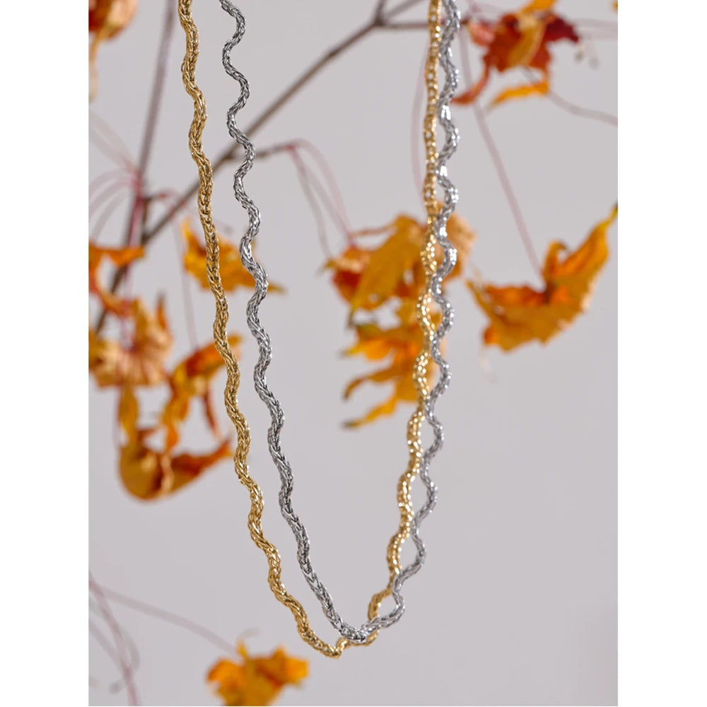 Collana e Bracciale Rope in Acciaio Inossidabile – Oro o Argento, Chic e Impermeabile
