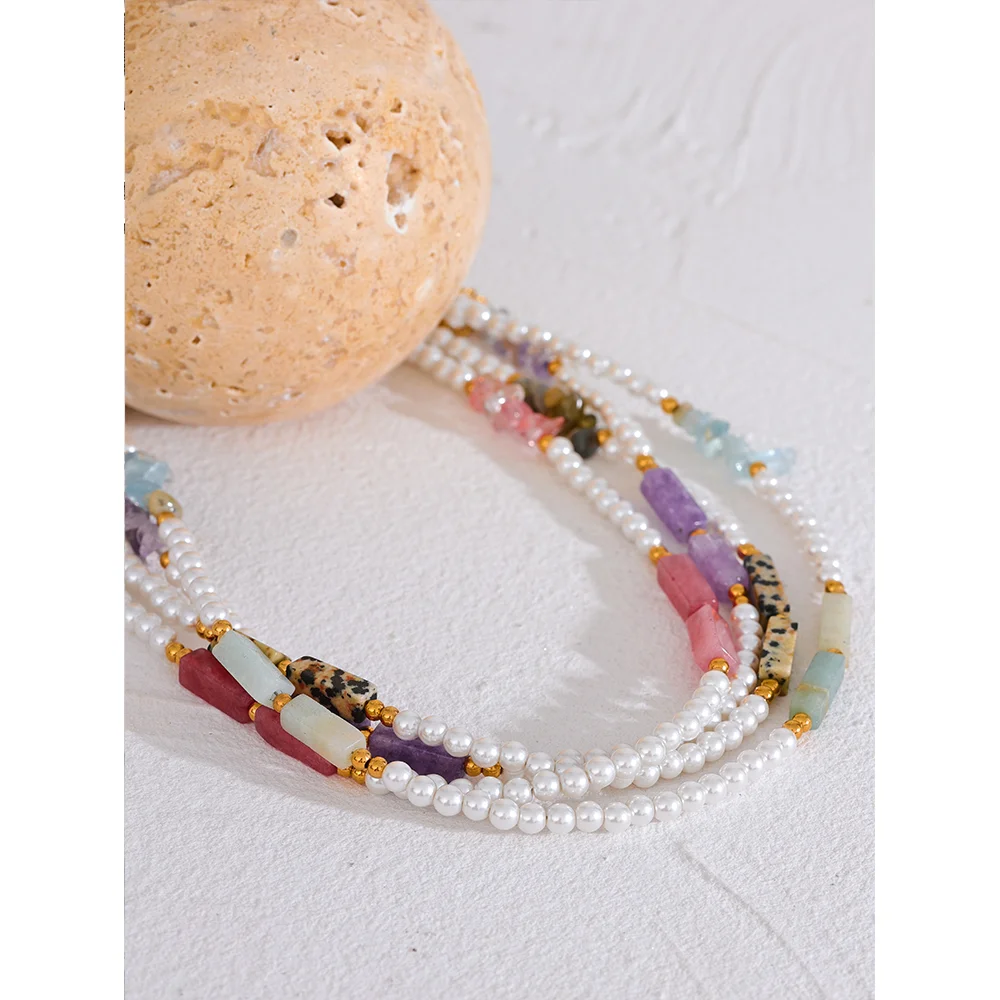 Collana “Pearl Harmony” – Perle & Pietra Naturale