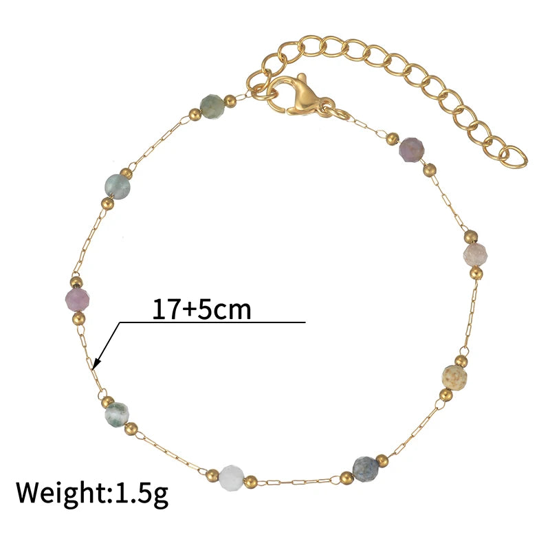 Set Collana e Bracciale con Perline Colorate – Gioia Boho in Acciaio Dorato