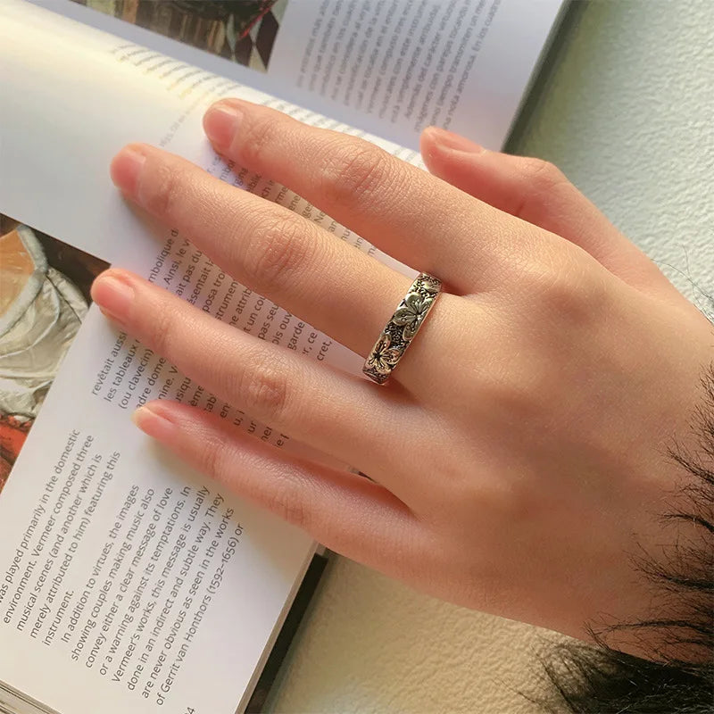 Anello Fiore Intagliato – Argento