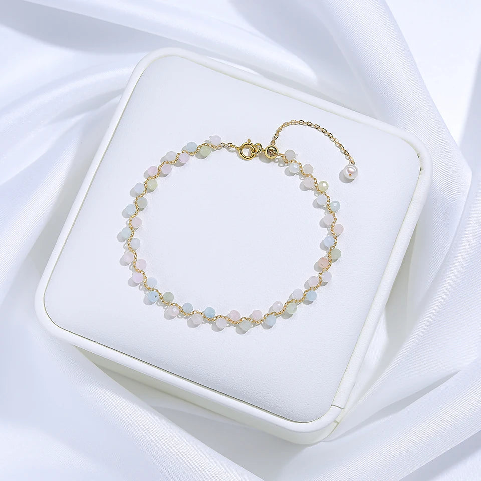 Bracciale con tormalina in pietra naturale in diversi colori