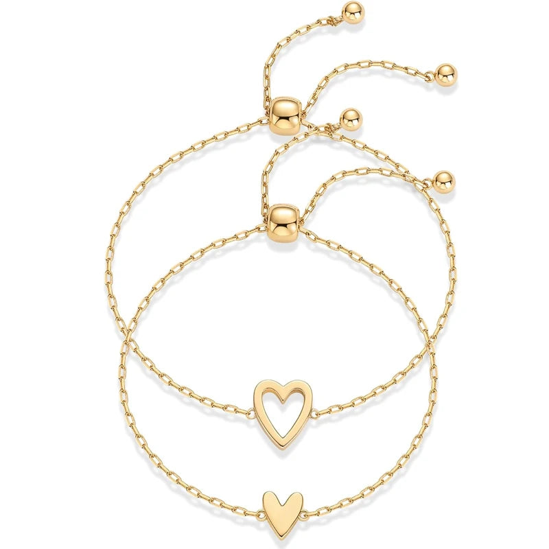 Set Bracciali Cuore Abbinati Regolabili