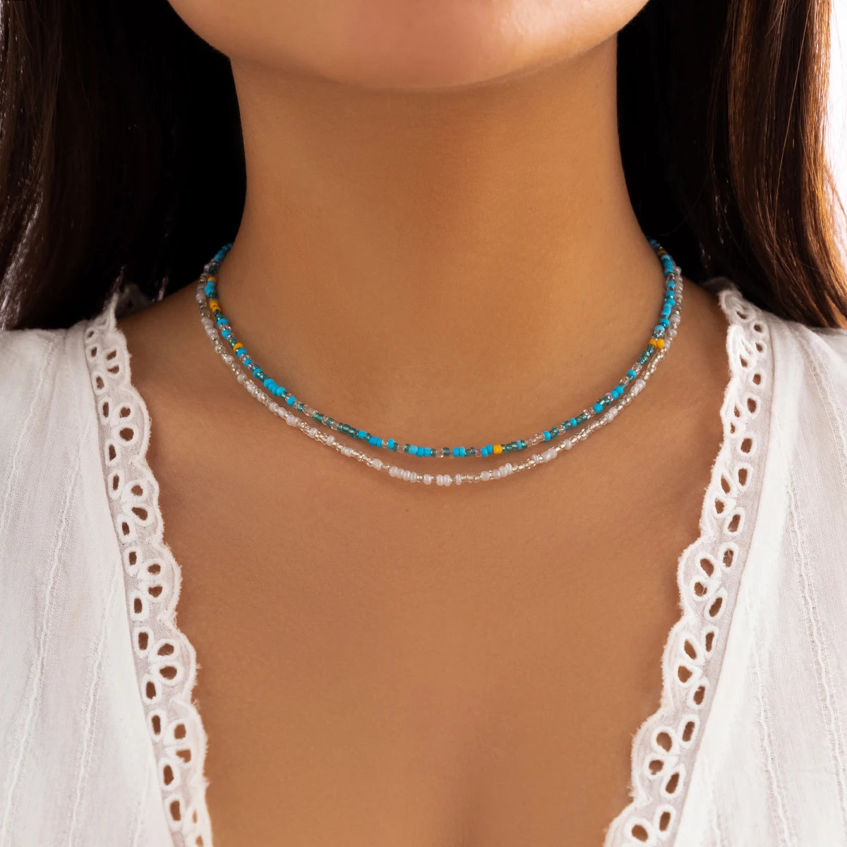 Collana girocollo boho con perline multicolori – Fatto a mano