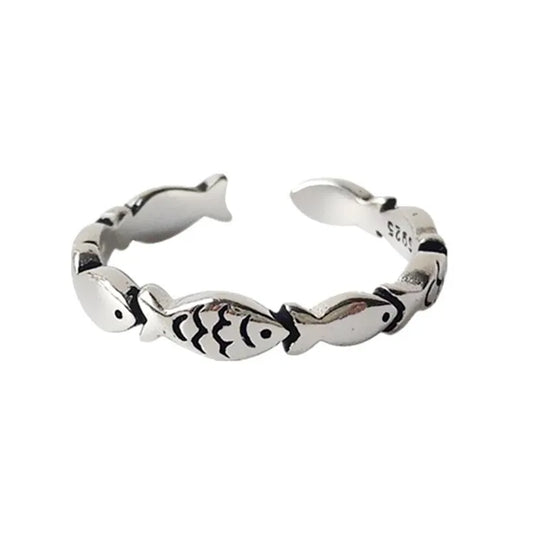 Anello Pesce d’Argento – Stile Regolabile