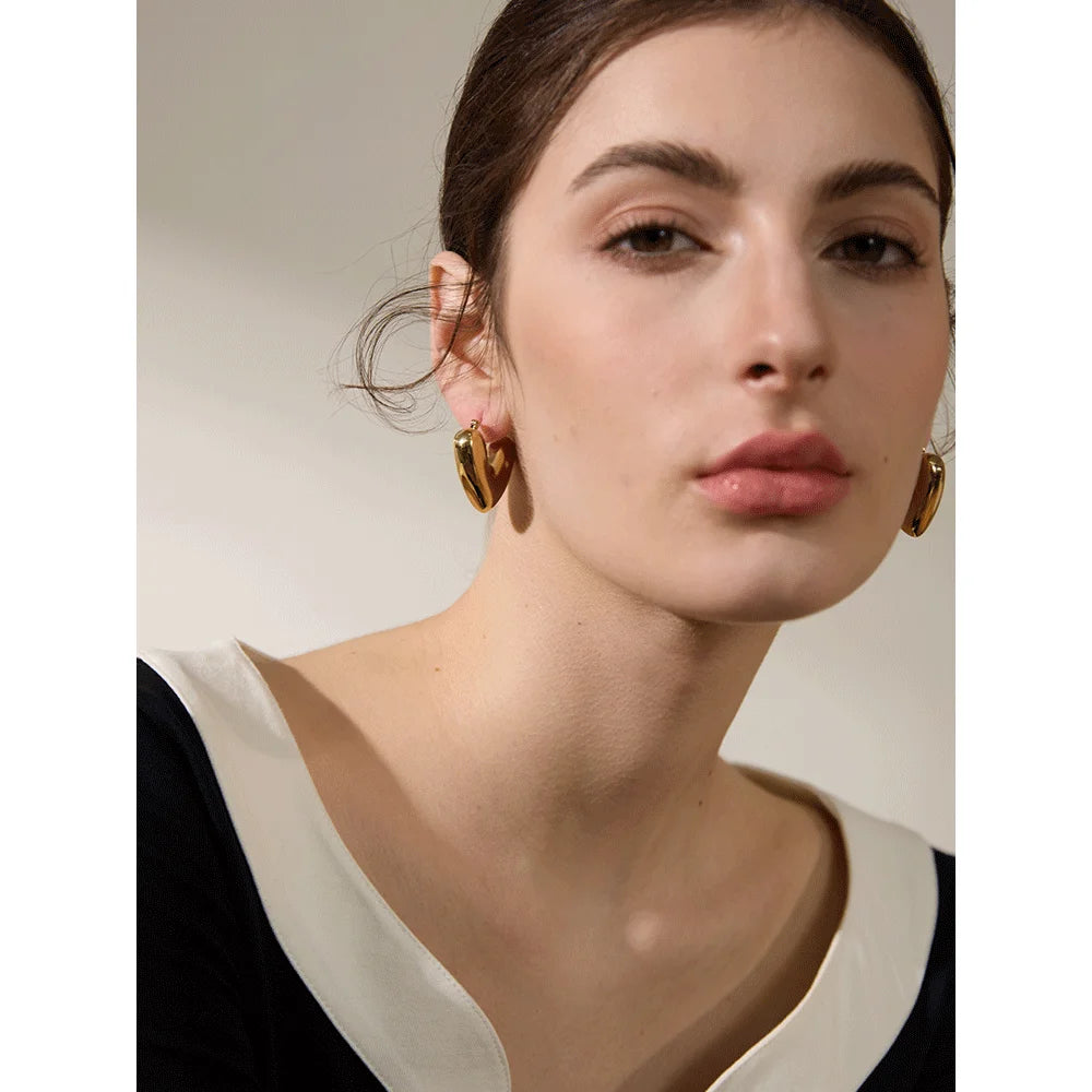 Orecchini Cuore Chunky – Acciaio Inossidabile | Oro & Argento