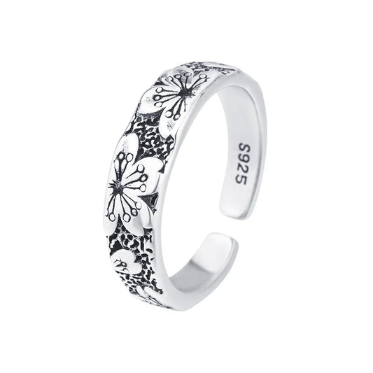 Anello Fiore Intagliato – Argento