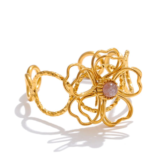 Anello “Petal Frame” – Fiore Intrecciato