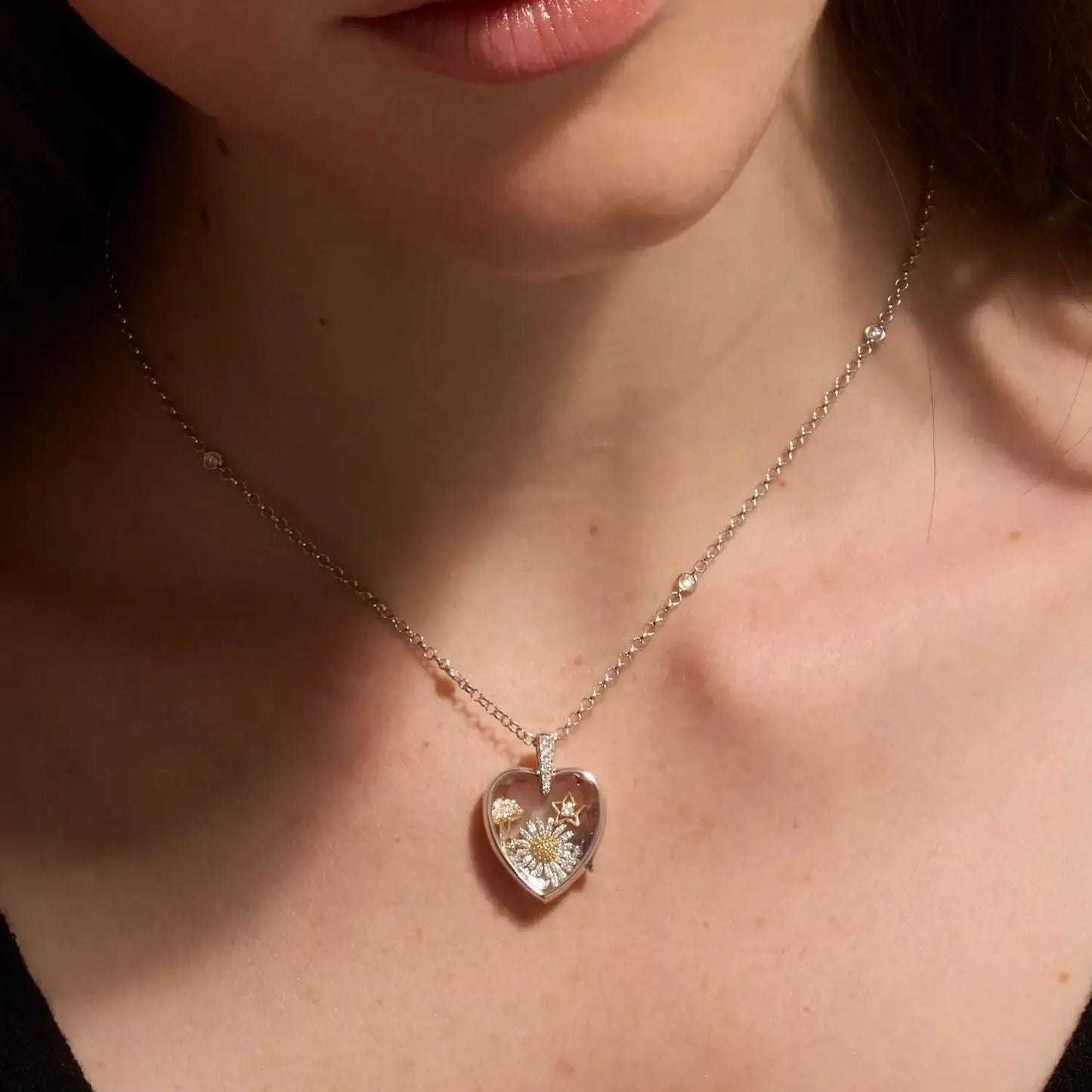 Collana Scrigno Silver, Gold e Brillantini