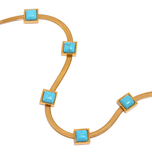 Collana Serpente Turchese – Eleganza Mediterranea