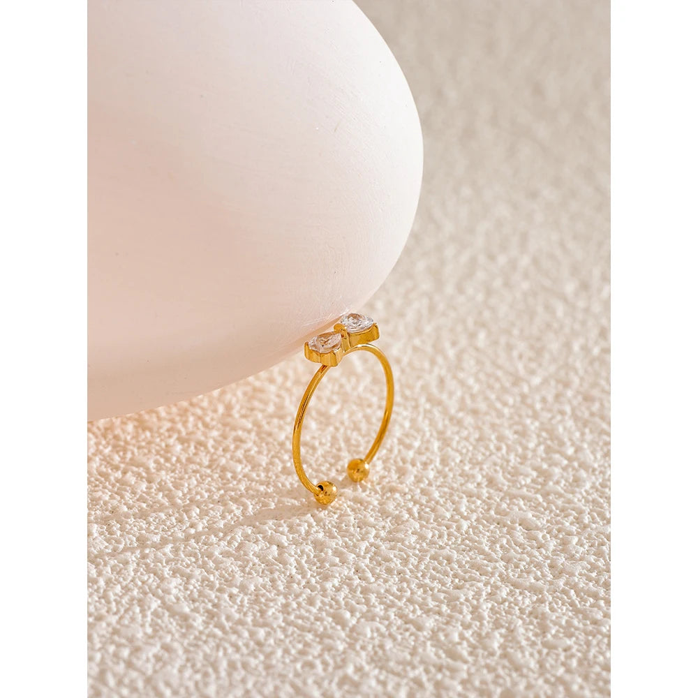 Anello Fiocco di Luce – Zircone Brillante in Acciaio