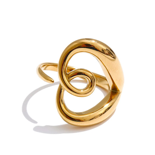 Anello Cuore Minimalista in Acciaio – Finitura Dorata o Argento