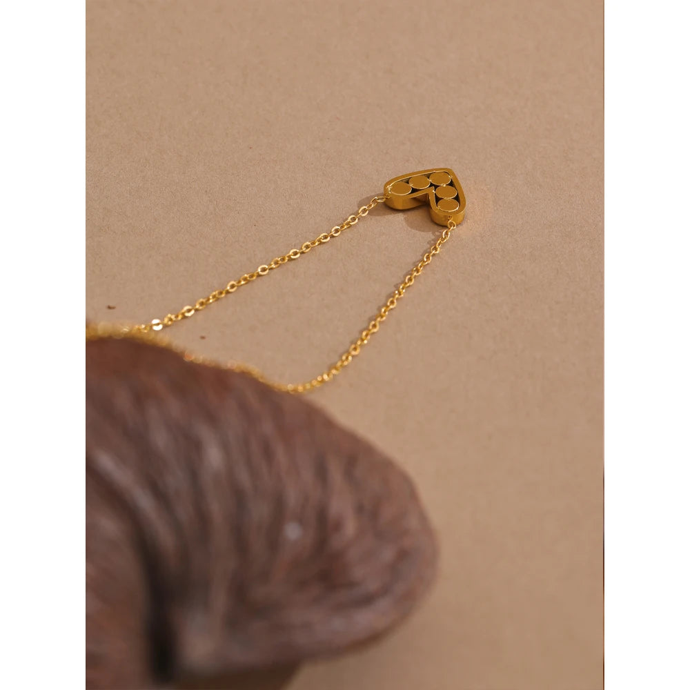 Collana con Cuore e Zirconi – Acciaio Inossidabile Oro