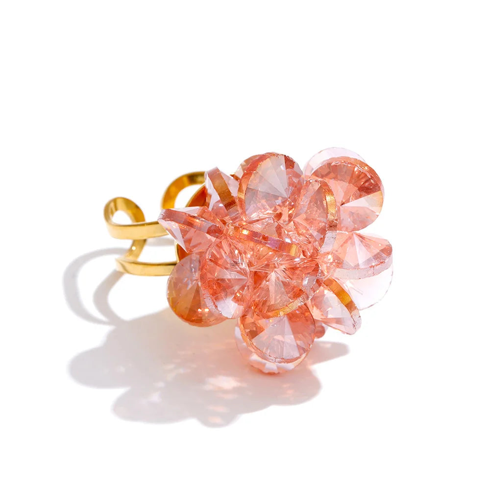 Anello “Crystal Bloom” – Sfera di Cristallo Colorata
