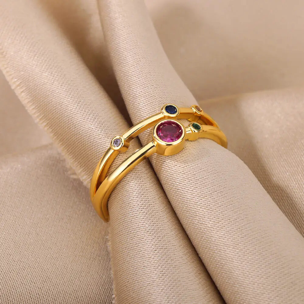Anello Arcobaleno di Luce – Eleganza Dorata