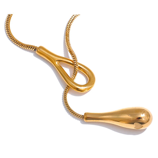Collana a catena con pendente a goccia – Oro o Argento, acciaio inox impermeabile