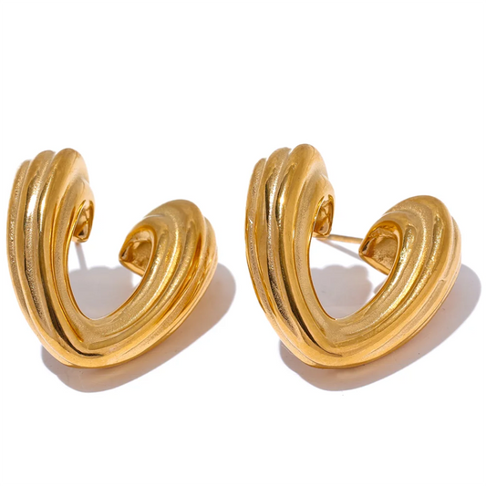 Orecchini Cuore Creativo in Acciaio Inossidabile – Oro o Platino
