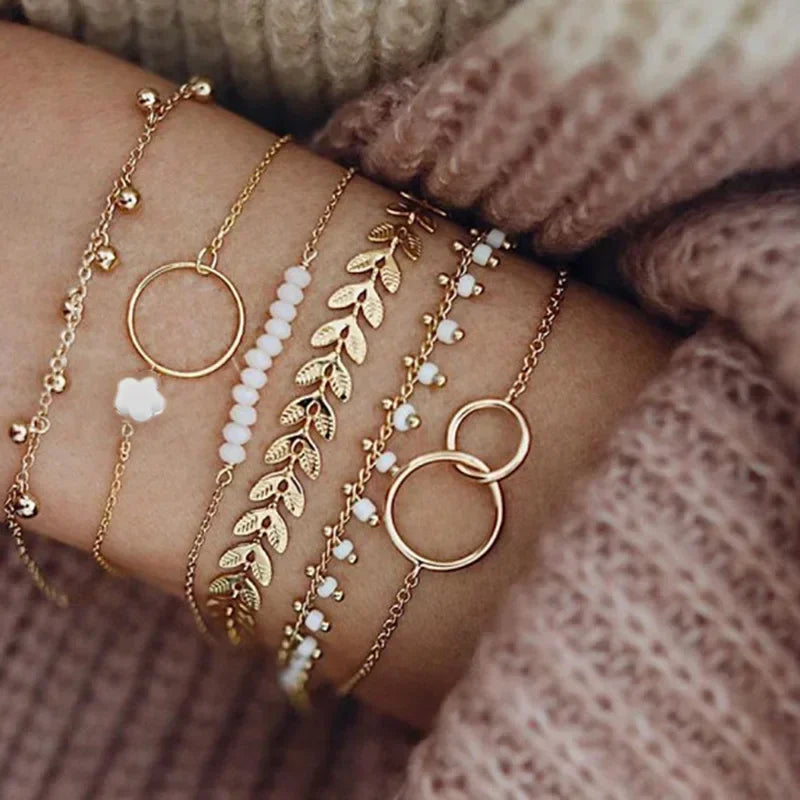 Collezione Dual Charm – Set Braccialetti Oro & Argento (5 o 6 pz)
