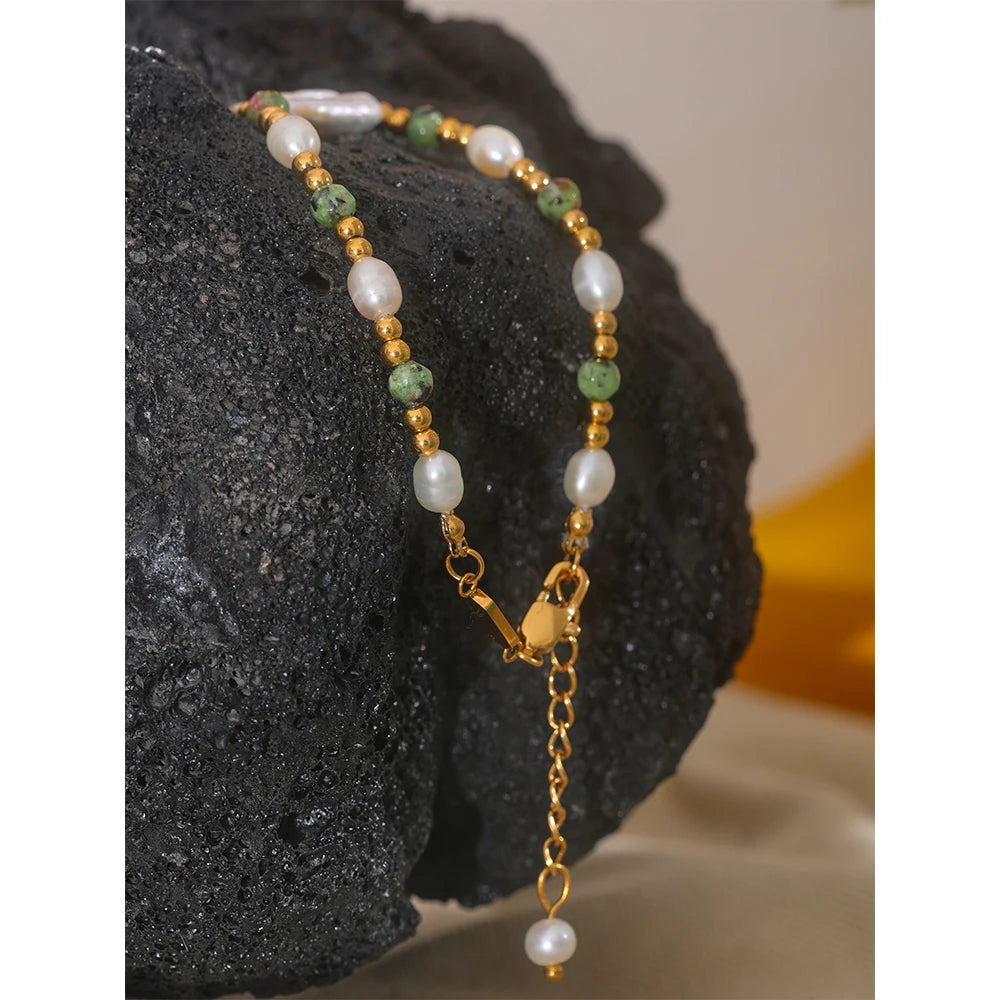 Bracciale “Verdeluce” – Perle & Pietra Naturale