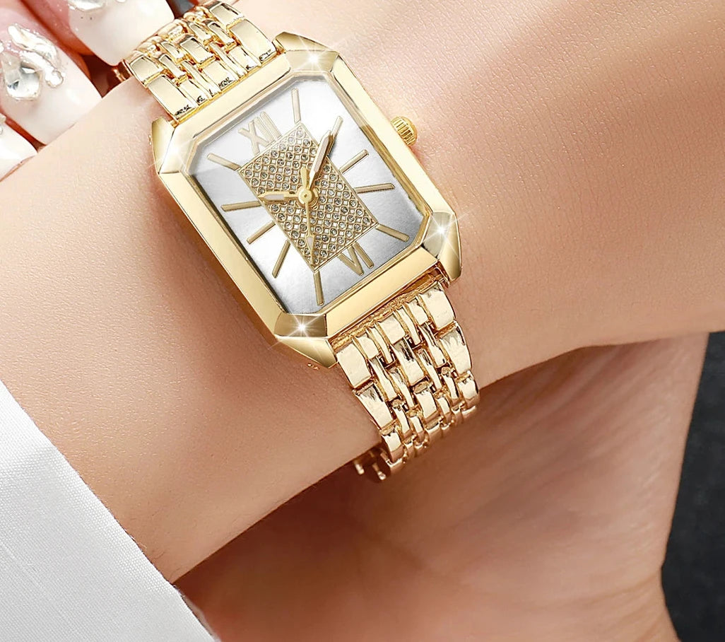 Orologio “Golden Starline” – Eleganza Rettangolare